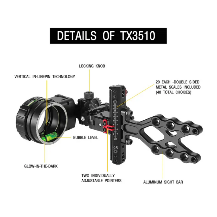 Topoint TX3510 Single Pin Micro Adjustable Bow Sight