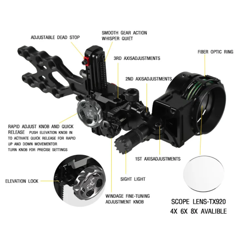 Topoint TX3510 Single Pin Micro Adjustable Bow Sight