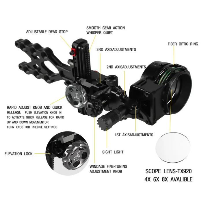 Topoint TX3510 Single Pin Micro Adjustable Bow Sight