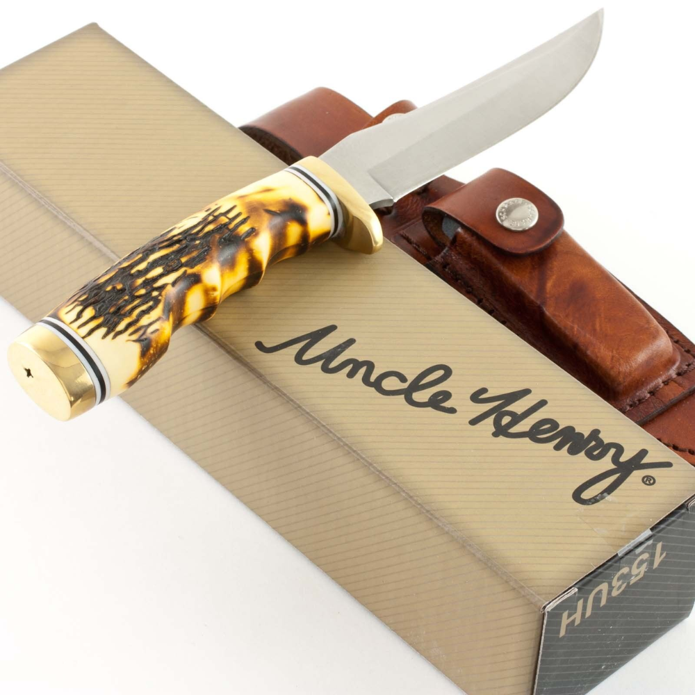 Uncle Henry Golden Spike Fixed Blade Knife 9 1/4" with sheath